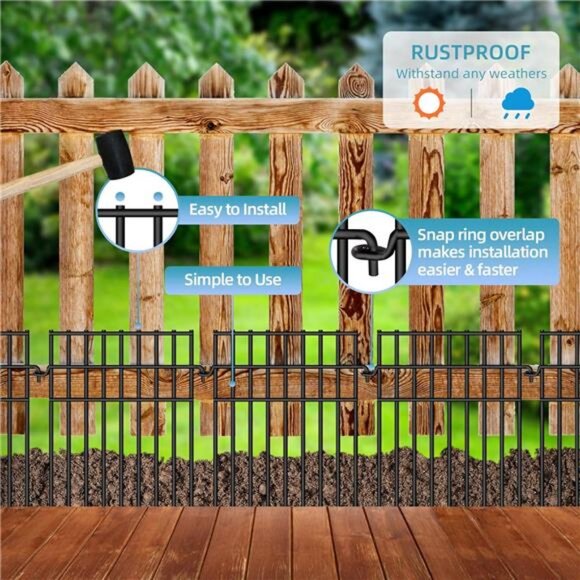 28 Pack Animal Barrier Fence, 13in(H) x28.5ft(L) Fence Barrier for Bottom of - Picture 7 of 8